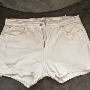 Highrise white jeans shorts size 18